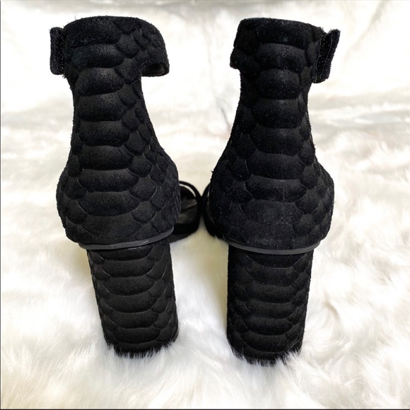 Jeffrey Campbell Laura Sandal Black Suede Snake